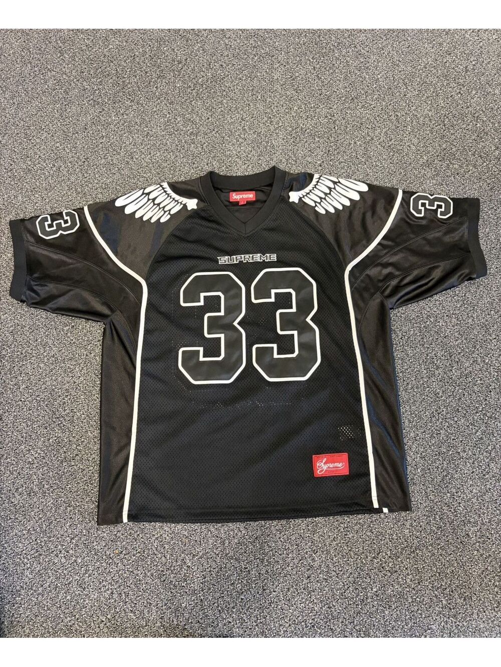 Black Supreme Bones Football Jersey